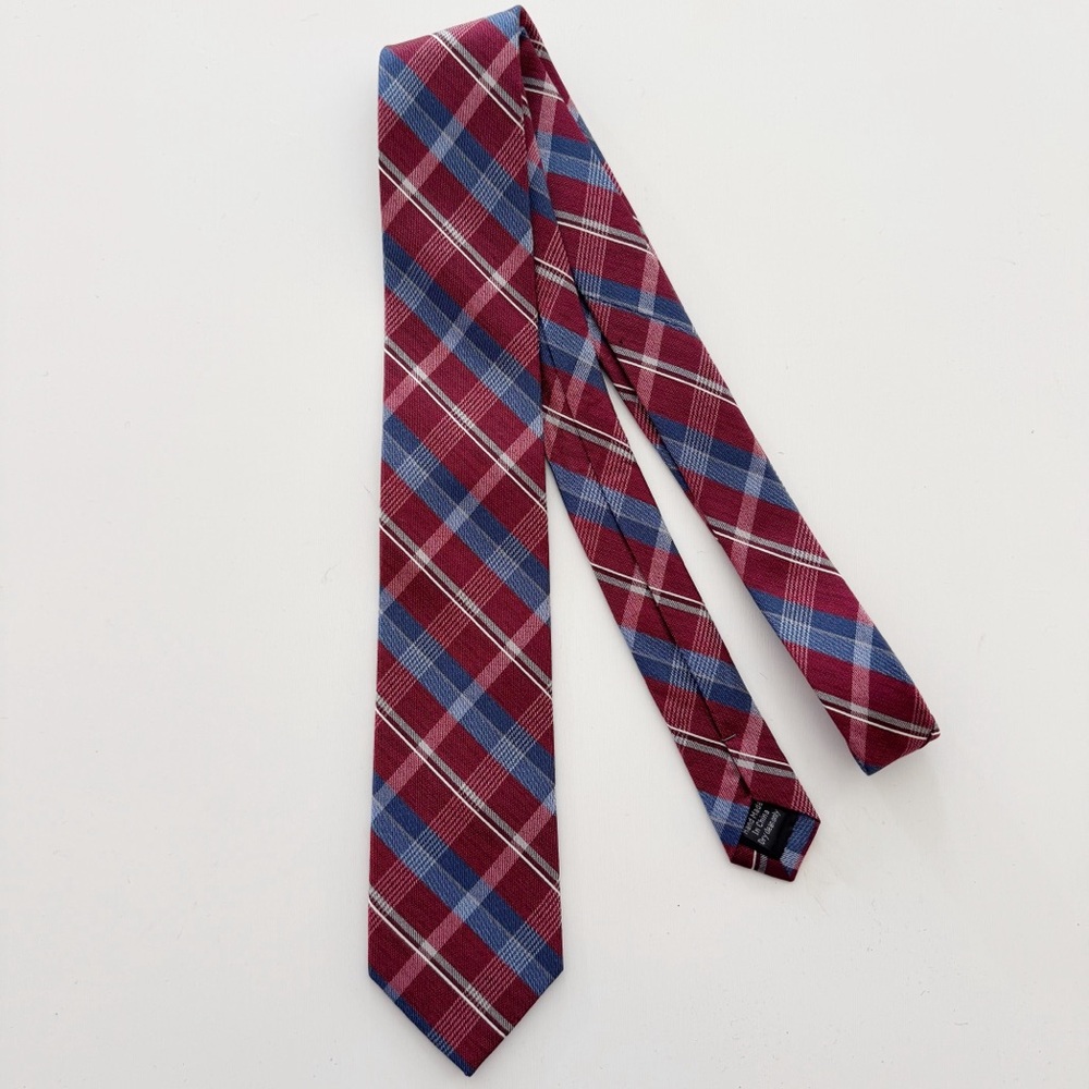 Pronto Uomo Platinum Plaid Silk Tie